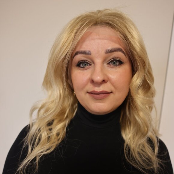 Golden Blonde Human Hair Wig - Picture 1 of 10